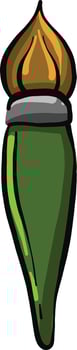 Green painting brush, illustration, vector on a white background.