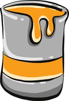 Orange paint, illustration, vector on a white background.