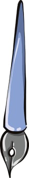 Blue ink pen, illustration, vector on a white background.