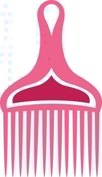 Pink hair comb, illustration, vector on white background.