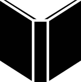 Open black book, illustration, vector on white background.