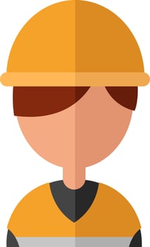 Construction worker, illustration, vector on white background.