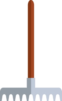 Gardening rake, illustration, vector on white background.