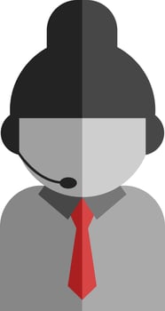 Police operator, illustration, vector on white background.