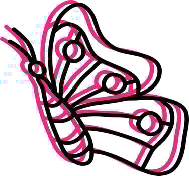Pink spring butterfly, illustration, vector on a white background