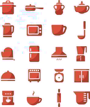 Kitchen ware, illustration, vector on a white background