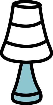 Long table lamp, illustration, on a white background. vector