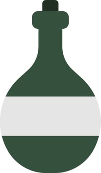 Green whiskey bottle, illustration, on a white background. vector