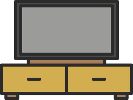 TV stand, illustration, on a white background. vector
