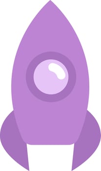 Purple rocket, illustration, on a white background. vector