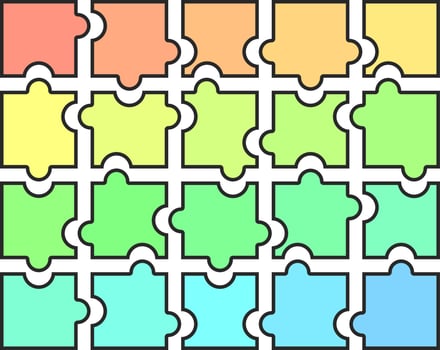 Colorful jigsaw, illustration, on a white background. vector