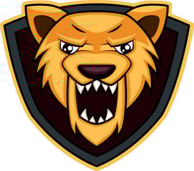 Wolf as a gaming logo illustration vector on white background