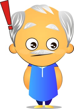 Old man on alert, illustration, vector on white background.