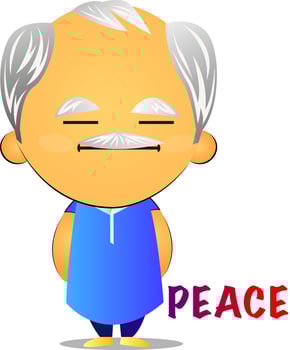 Old man chilling, illustration, vector on white background.