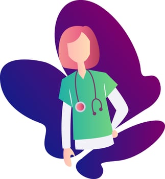 Vector illustration with many colors of a medical nurse on a white background