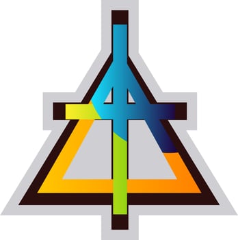 Multicolor symbol of a Christian Reformed Church vector illustration on a white background