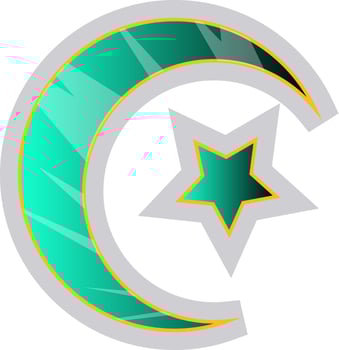 Colorful Muslim symbol of religion vector illustration on a white background