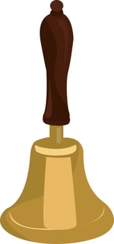 Golden bell, illustration, vector on white background