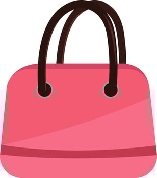 Pink purse, illustration, vector on white background