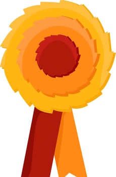 Orange batch, illustration, vector on white background