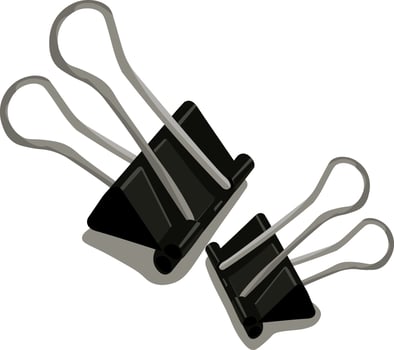 Paper clip, illustration, vector on white background