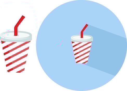 Beverage cup ,illustration, vector on white background.