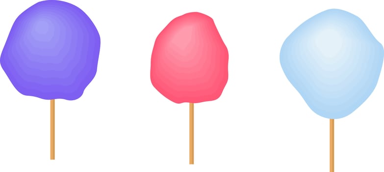 Cotton candy ,illustration, vector on white background.