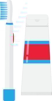 Electric toothbrush ,illustration, vector on white background.