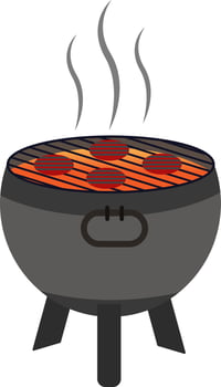 Barbeque grill ,illustration, vector on white background.