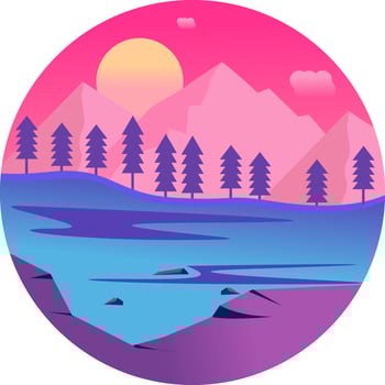 Beautiful scenery ,illustration, vector on white background.