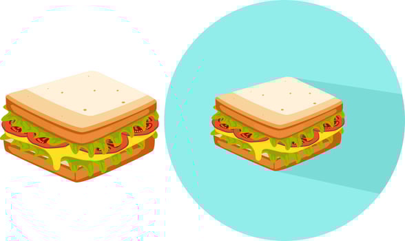 Nice sandwich ,illustration, vector on white background.