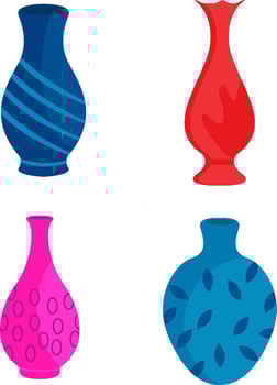 Pretty vase ,illustration, vector on white background.