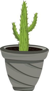 Cement pot ,illustration, vector on white background.
