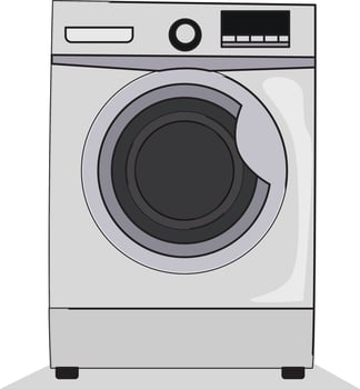 Washing machine ,illustration, vector on white background.