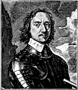Oliver Cromwell, vintage illustration vector
