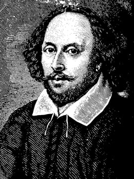 William Shakespeare, vintage illustration vector
