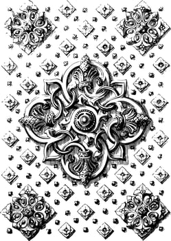 Book Cover or ivory, reading, vintage engraving. vector