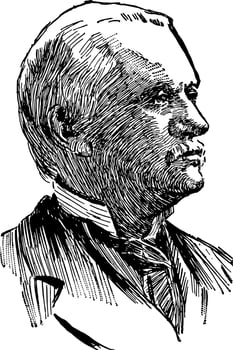 John Tyler Morgan vintage illustration vector