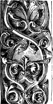 Rinceau Carved double from Notre Dame vintage engraving. vector