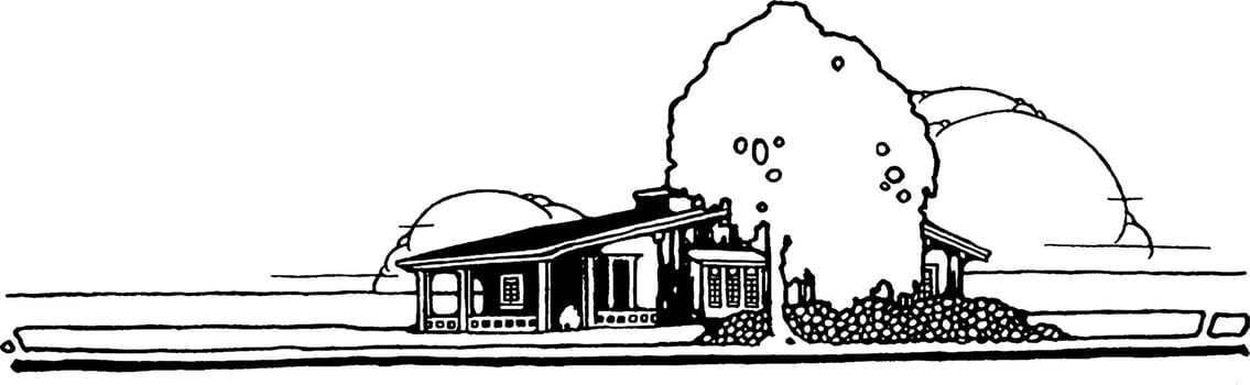 House vintage illustration. vector