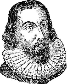 John Winthrop, vintage illustration vector