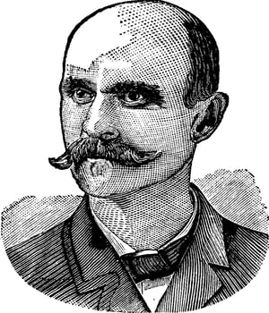 Edgar Wilson Nye, vintage illustration vector