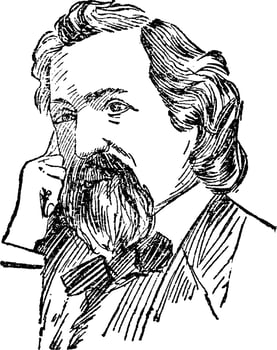 John Trowbridge, vintage illustration vector