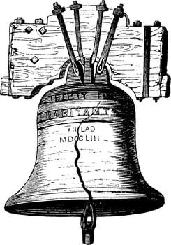 Liberty Bell vintage illustration. vector