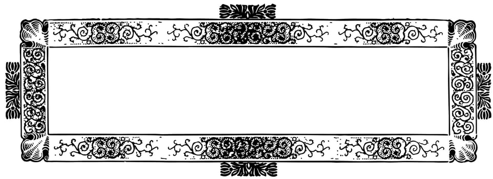 Ornate banner have antique pattern border in this design, vintage engraving. vector