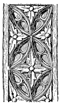 Carving is a wooden panel, vintage engraving. vector