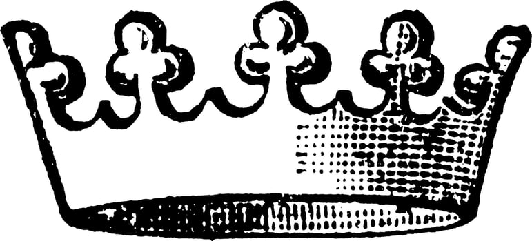 Crown, vintage illustration. vector
