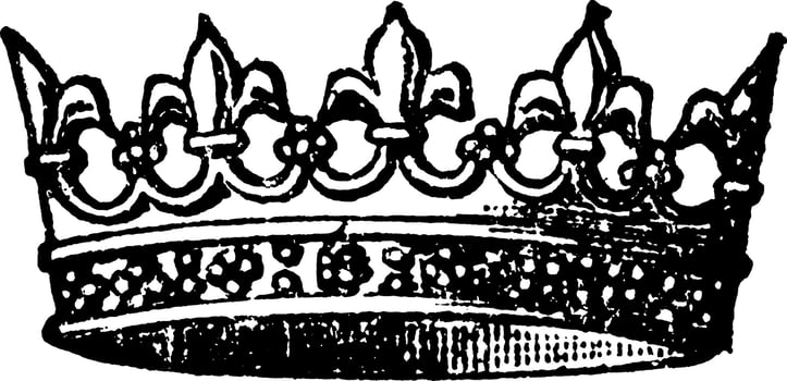Crown, vintage illustration. vector