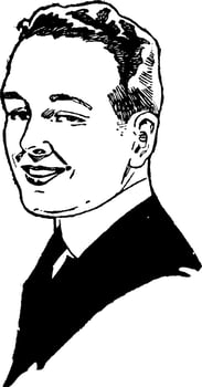 Portrait Of Man, vintage illustration. vector