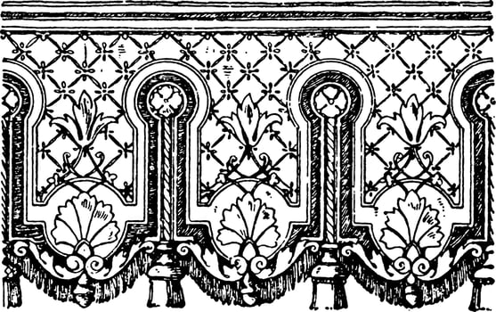 Modern Design Valence, vintage illustration. vector